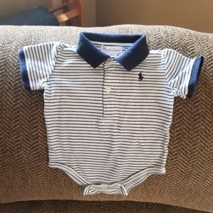 Ralph Lauren Blue Striped Onsie